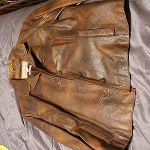 Wilson Distressed Genuine Brown Leather XL Jacket size 12 fit lining Thinsulate